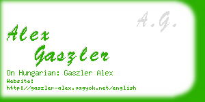 alex gaszler business card